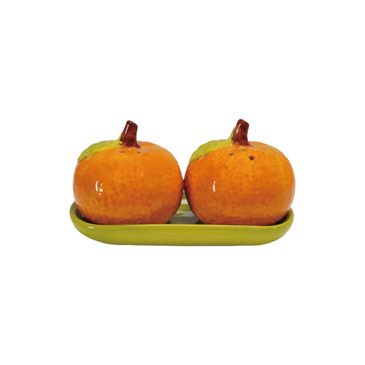 Clementine Salt & Pepper Shakers with Tray