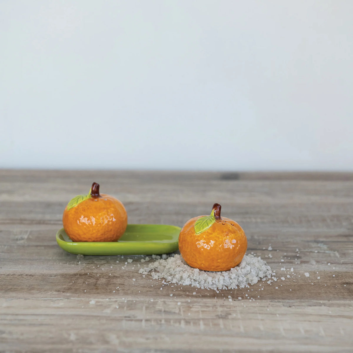 Clementine Salt & Pepper Shakers with Tray