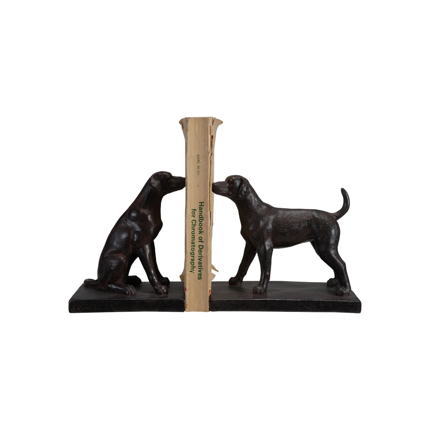 Black Resin Dog Bookends