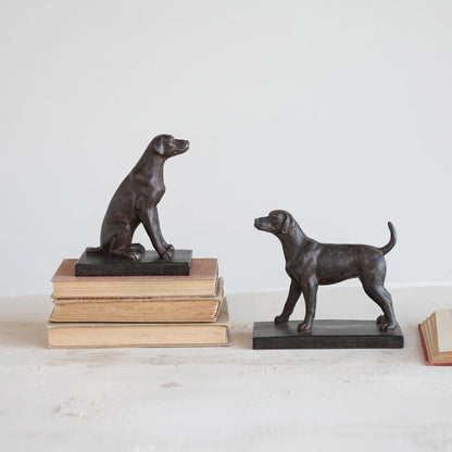 Black Resin Dog Bookends