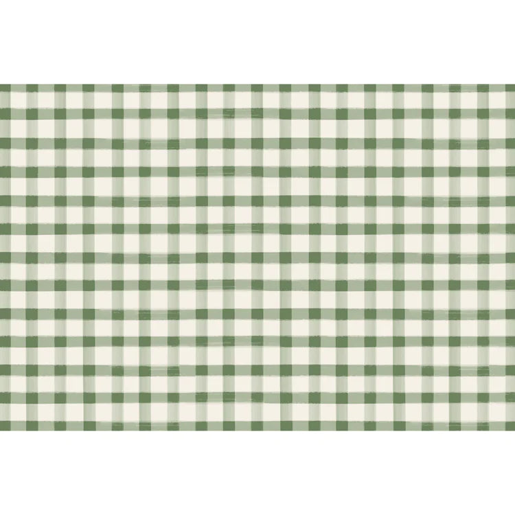 Hester & Cook Dark Green Painted Check Placemats