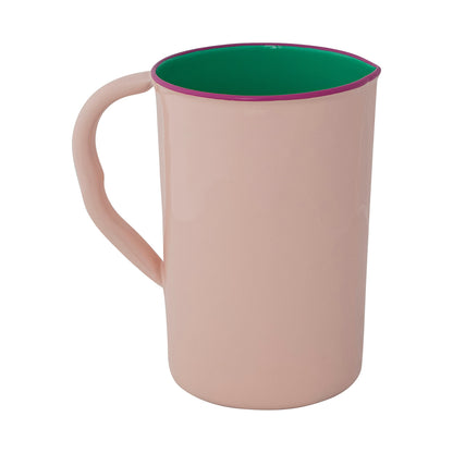 Enameled Stainless Steel Pitcher with Colored Edge