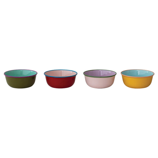 Enameled Stainless Steel Bowl w/ Colored Edge