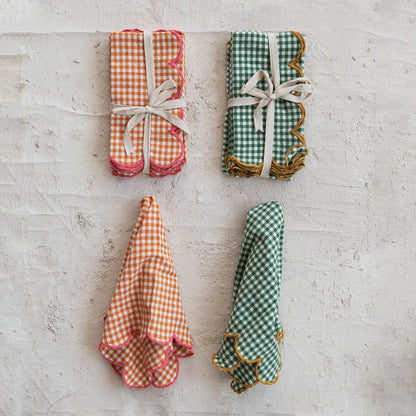 Creative Co-Op Cotton Scalloped Napkins