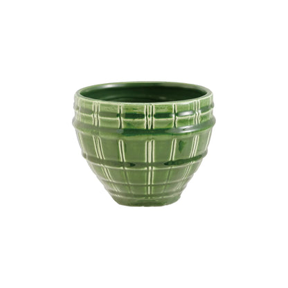 Creative Co-Op Green Debossed Stoneware Bowl