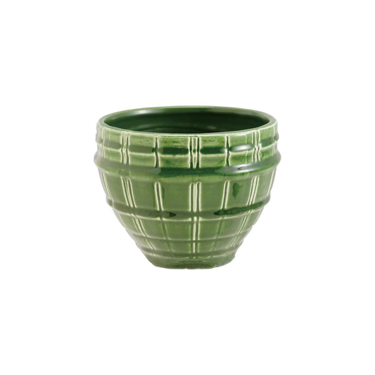 Green Debossed Stoneware Bowl
