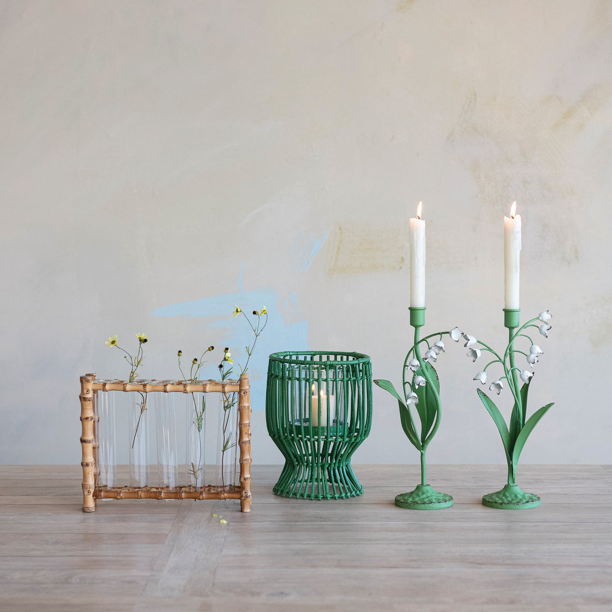 Metal Lily of the Valley Taper Holder