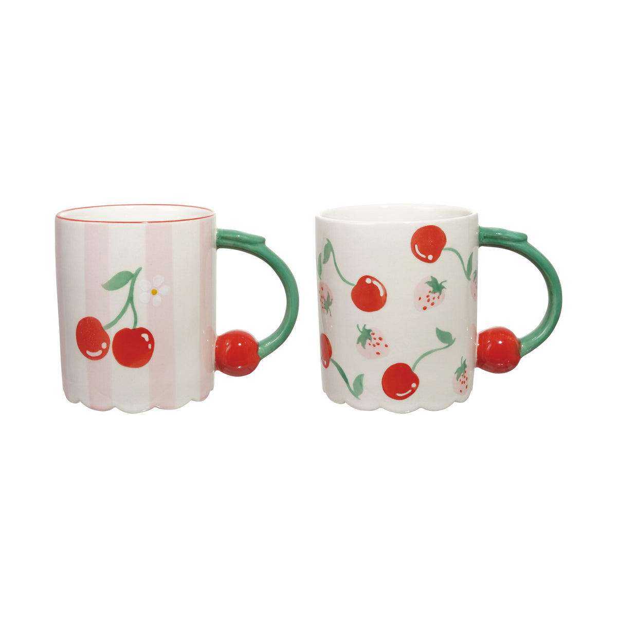 Hand-Painted Cherry Handle Mug