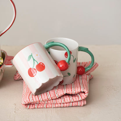 Hand-Painted Cherry Handle Mug