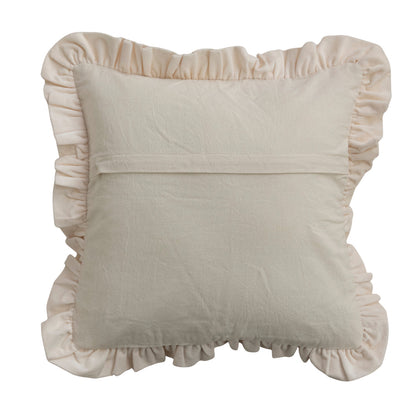 Bow Pillow With Ruffled Edge