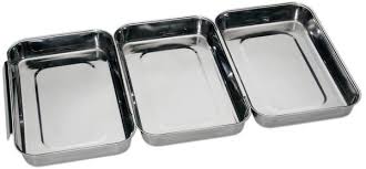 Stainless Steel Breading Set Trays, Set of 3