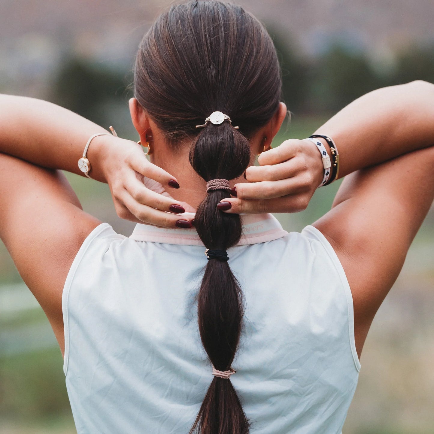 "Drive" Black & Cream Hair Tie Bracelets
