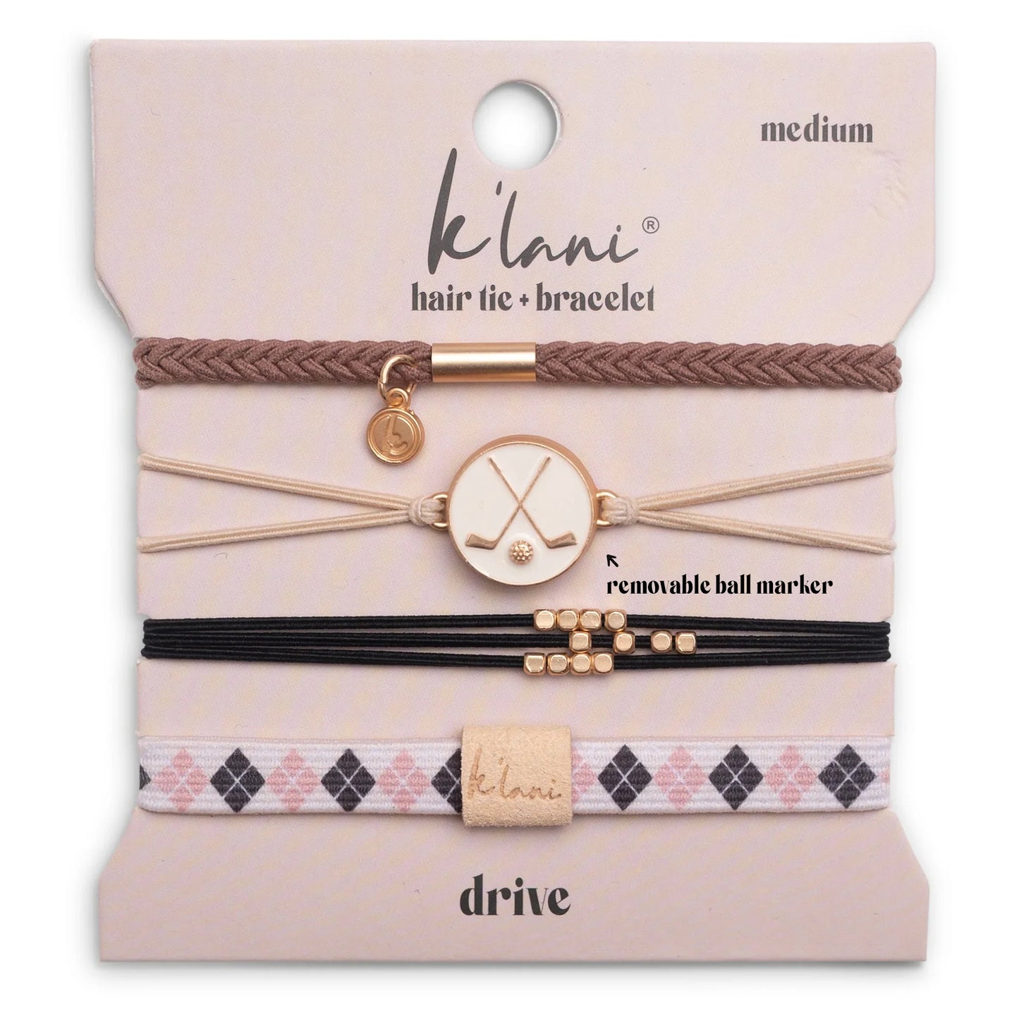 "Drive" Black & Cream Hair Tie Bracelets
