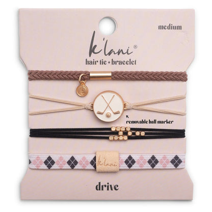"Drive" Black & Cream Hair Tie Bracelets