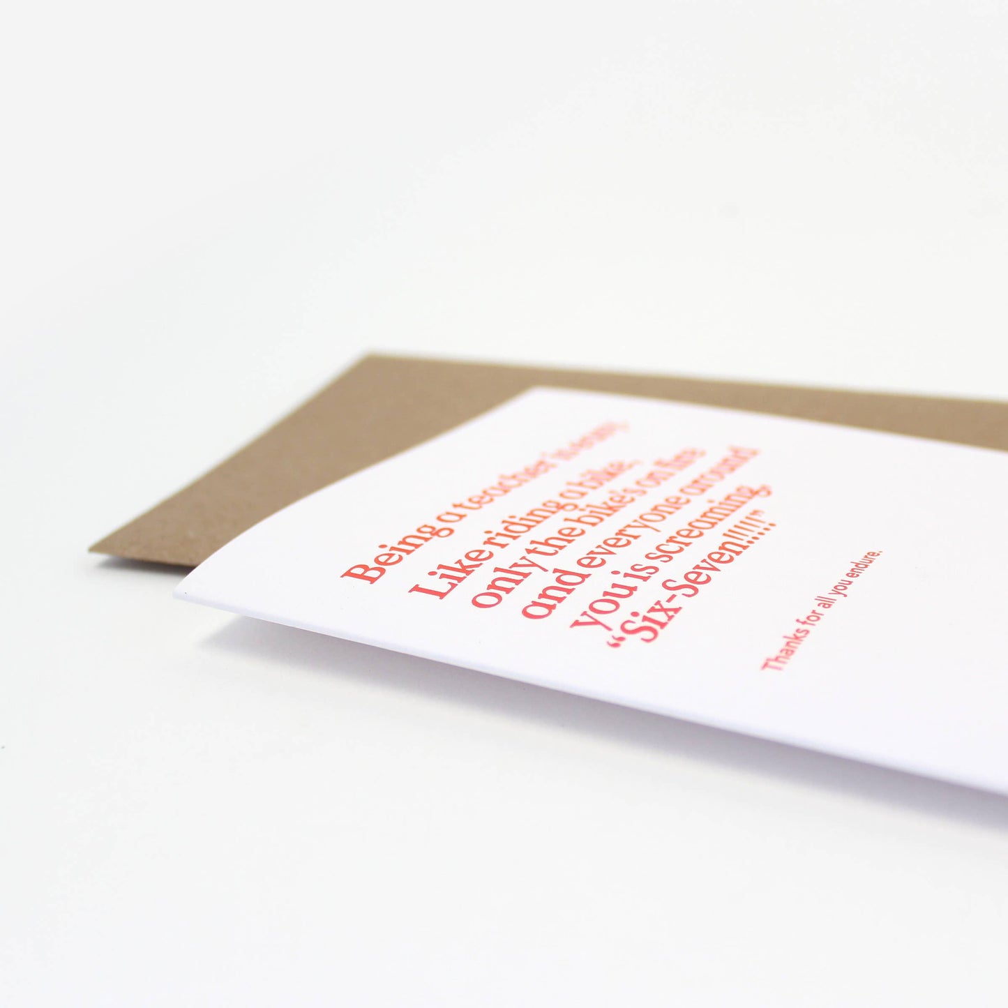 Funny Teacher Thank You Card