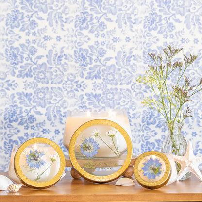 Pressed Floral Candle - Sea Salt Mist