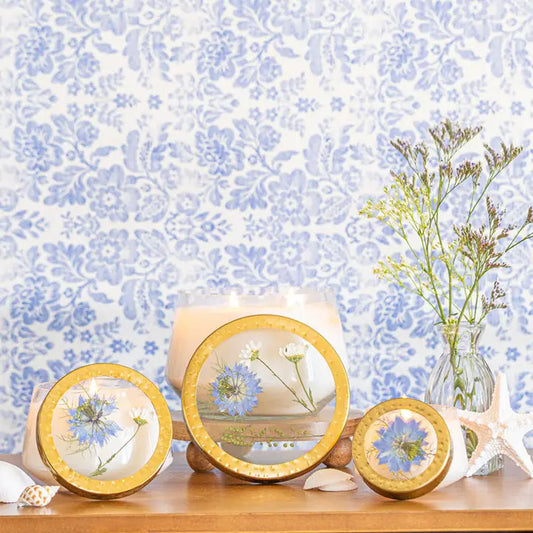 Pressed Floral Candle - Sea Salt Mist