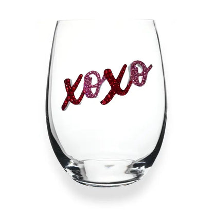 XOXO Stemless Jeweled Wine Glass