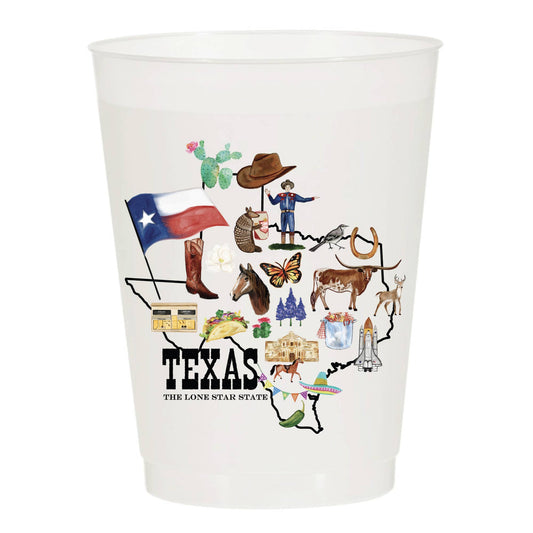 Texas State Plastic Frosted Cups