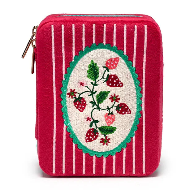 Strawberry Season Velvet Jewelry Case