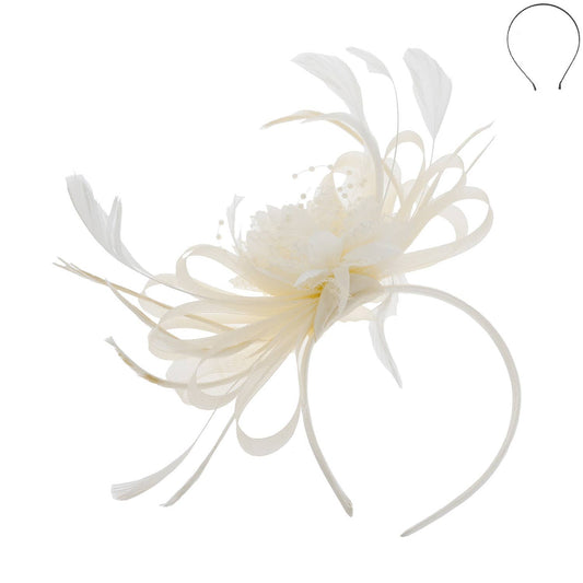 Floral Loops & Feathers Fascinator Headband