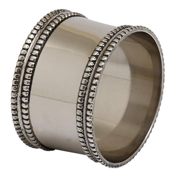 Silver Beaded Band Napkin Ring