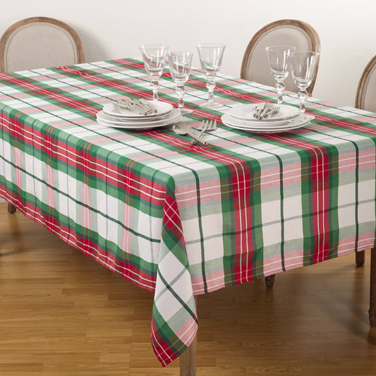 Plaid Design Holiday Tablecloth