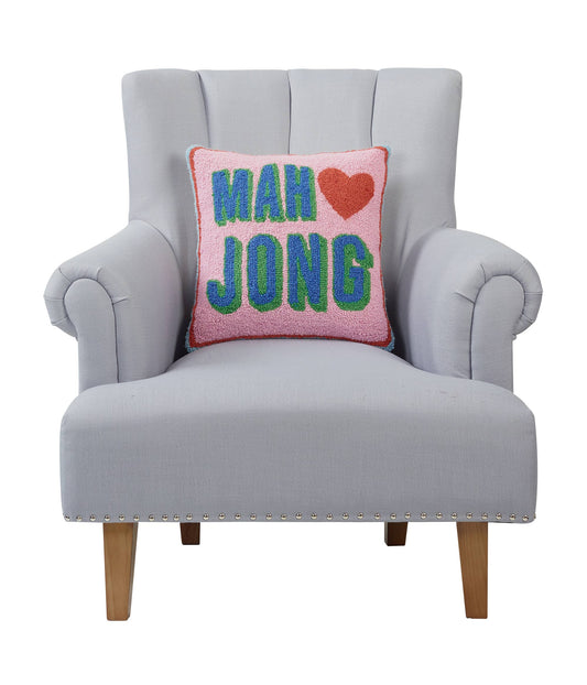 Mah Jong Hooked Wool Pillow by Ampersand