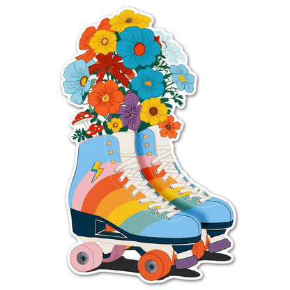Floral Roller Skate Sticker