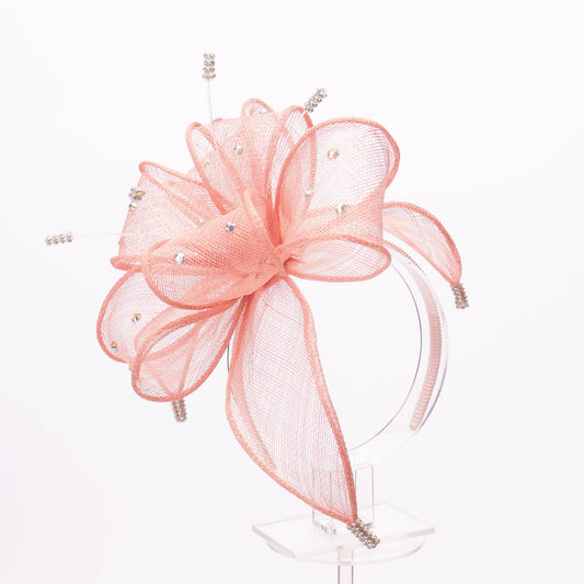 Elegant Loop Sinamay Ribbon Bow Headband Fascinator