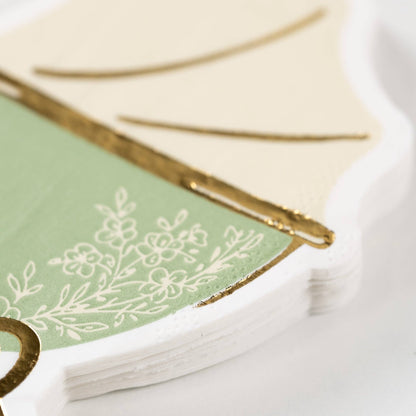Sage Baby Carriage Beverage Napkins