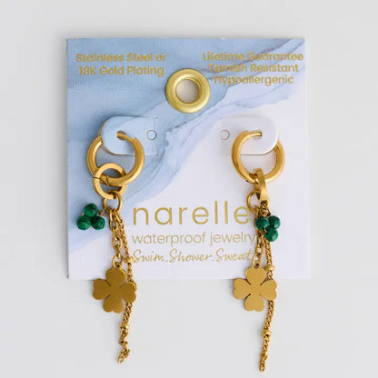 Narelle Clover Malachite Earrings