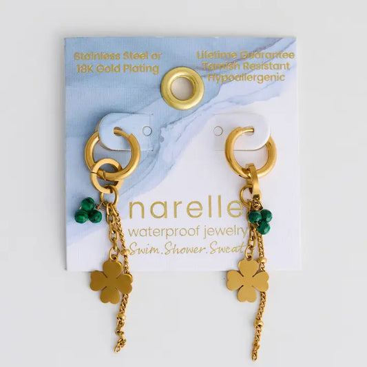 Narelle Clover Malachite Earrings
