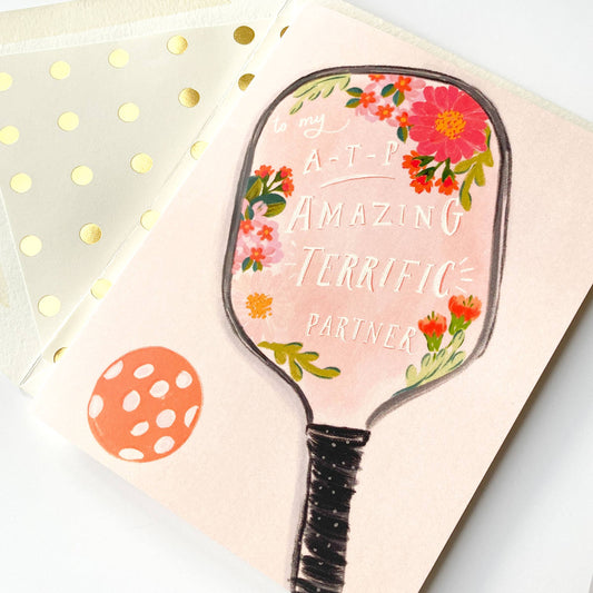 To My Amazing Terrific Partner Pickleball Greeting Card