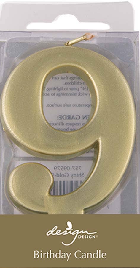Gold Metallic Numeric Candle-9
