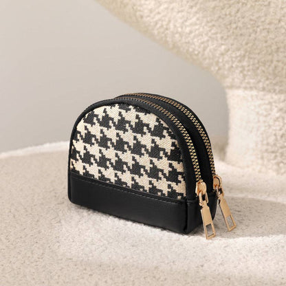 Fabric Coin Purse with Double Zipper