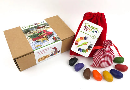 Country Christmas Crayon Rocks