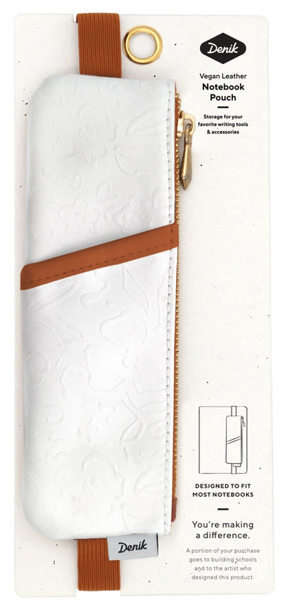 Denik Golden Hour White Embossed Journal Pencil & Pen Pouch