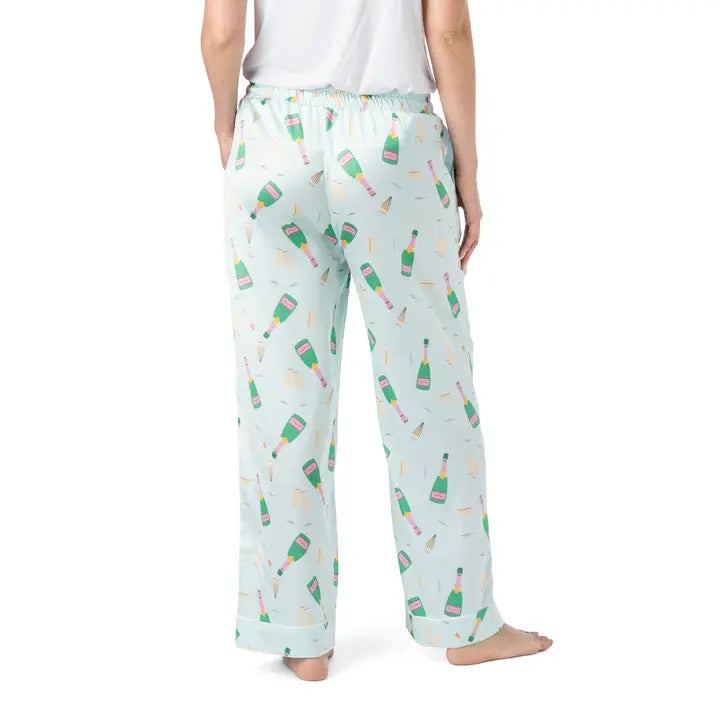 Hello Mello Boots & Bubbles Satin Pajama Pant