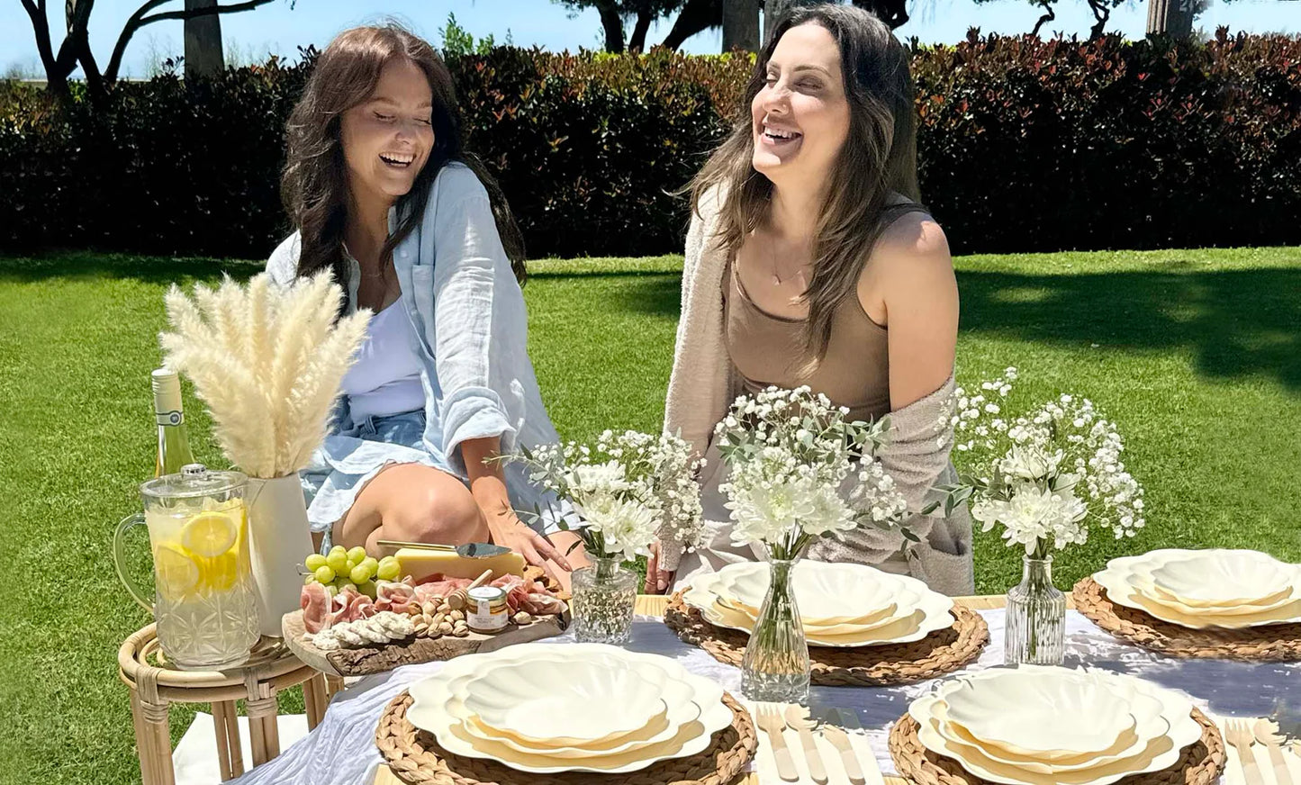 Cream Bamboo Dinner & Salad Plates