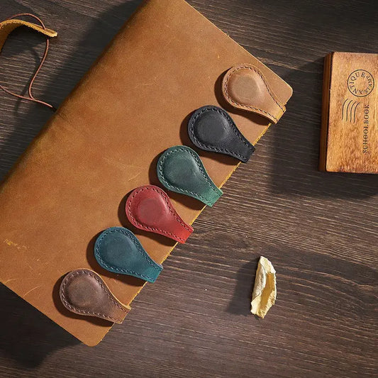 Leather Magnetic Bookmark, Handmade Leather Book Mark