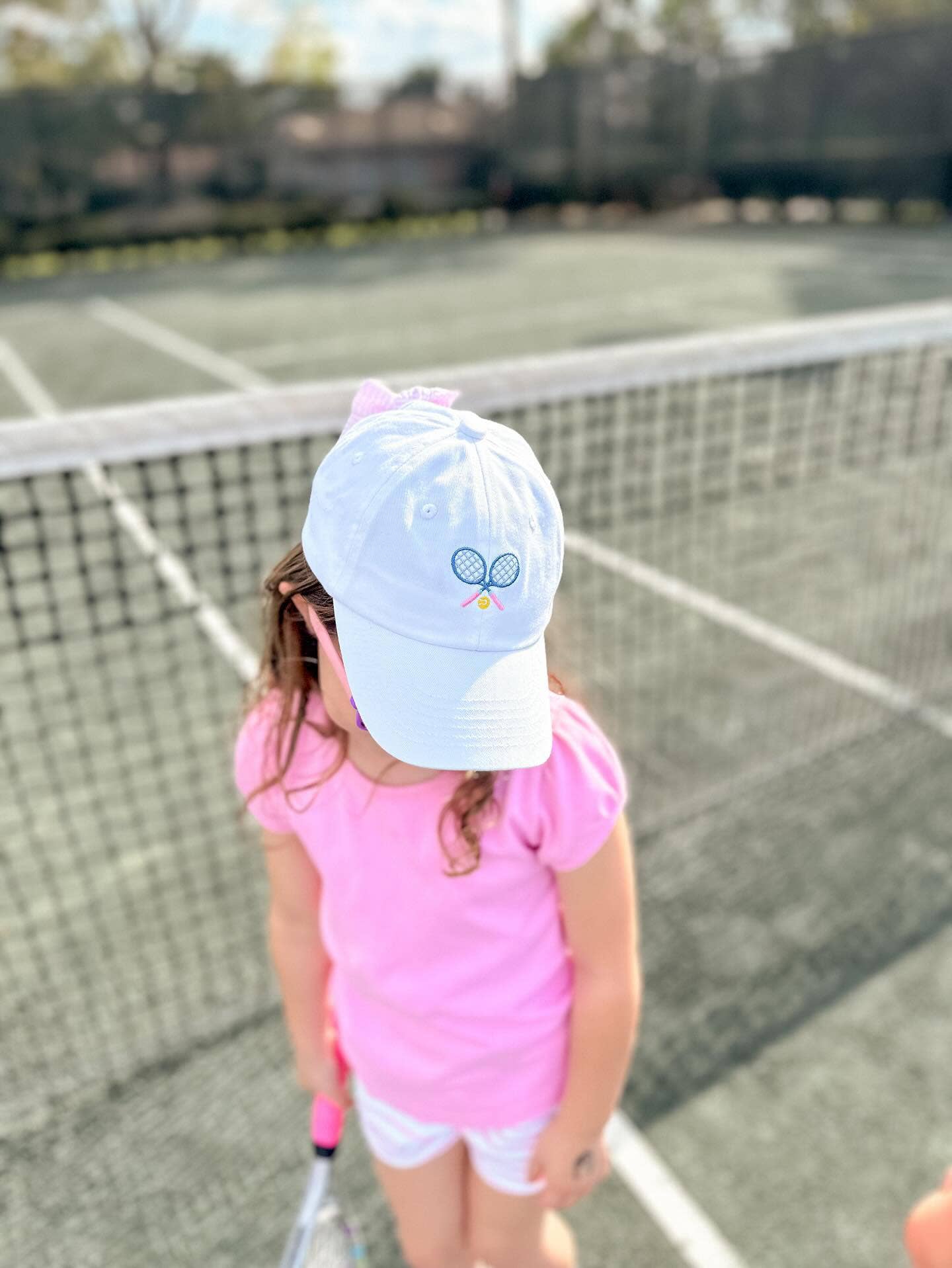 Girls Tennis Bow Baseball Hat - Youth (ages 2-7)