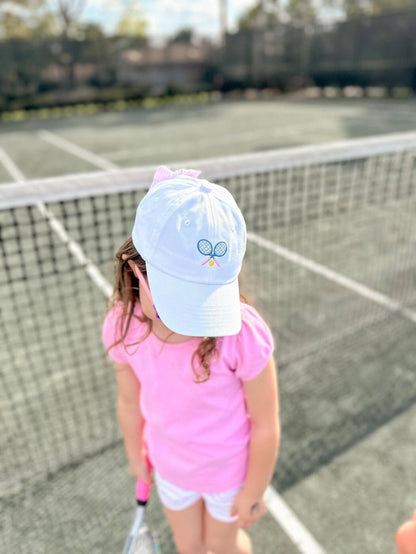 Girls Tennis Bow Baseball Hat - Youth (ages 2-7)