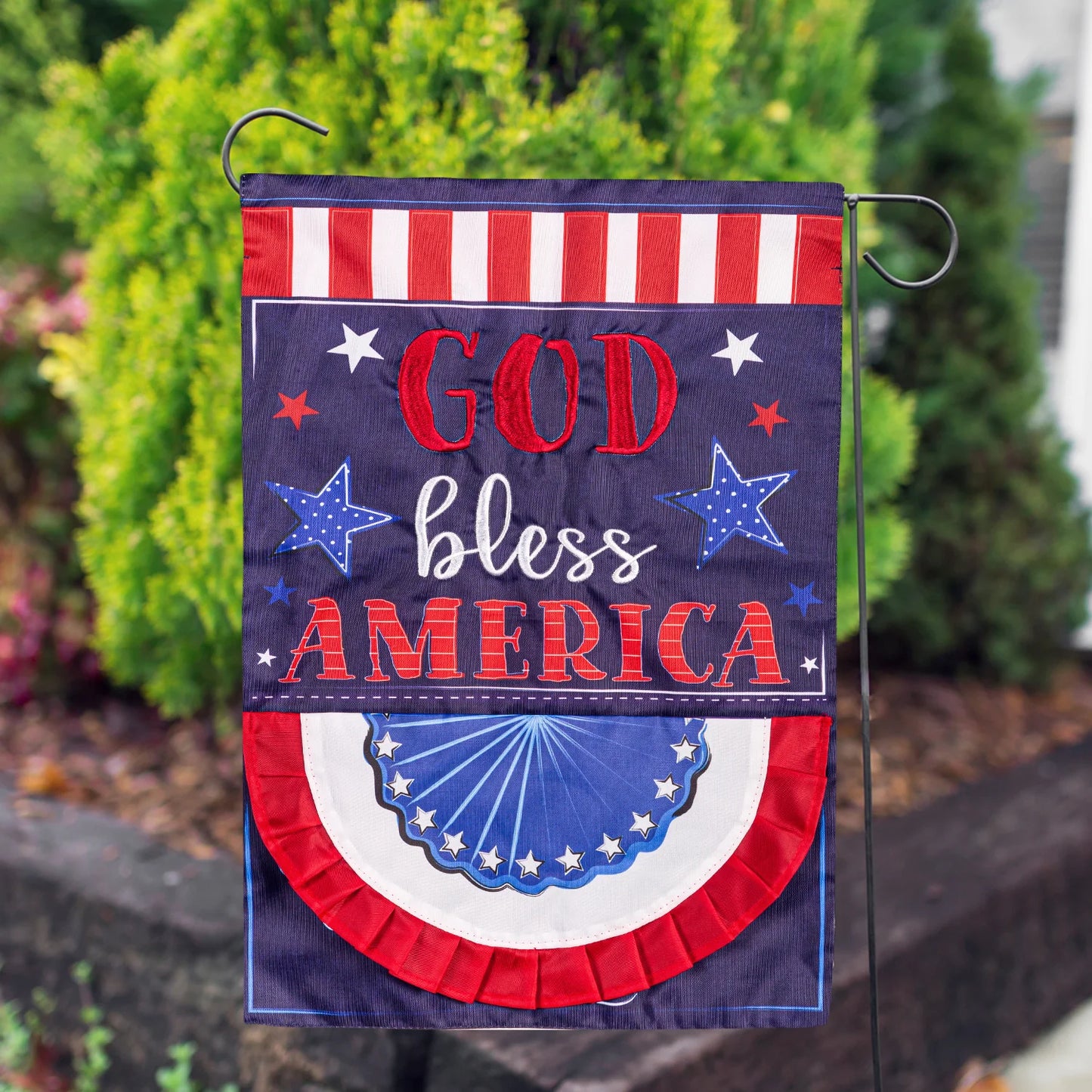 Patriotic God Bless America Garden Flag