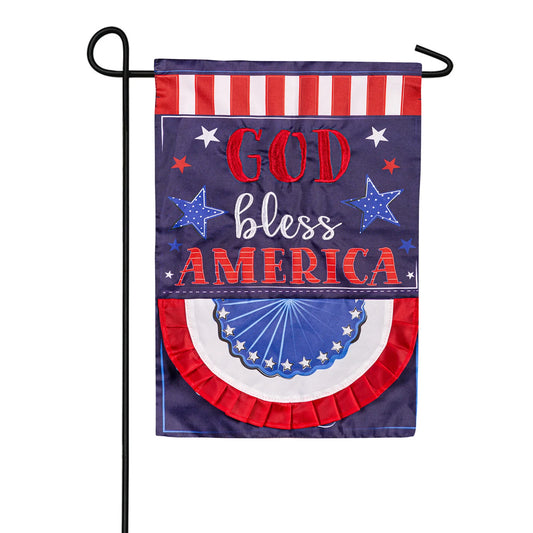 Patriotic God Bless America Garden Flag