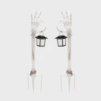 Skeleton Hand Garden Stake with Solar Flicker