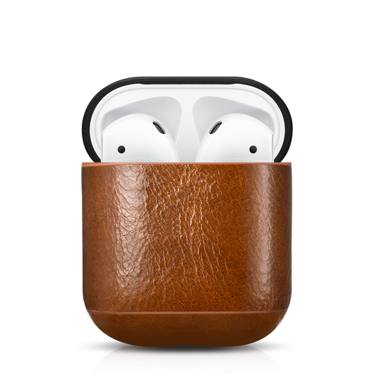 Luxury Premium Leather AirPods Case - Light Brown