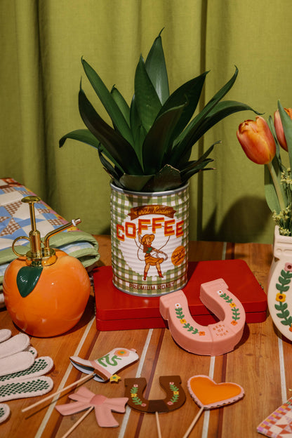 Coffee Cowgirl Ceramic Planter