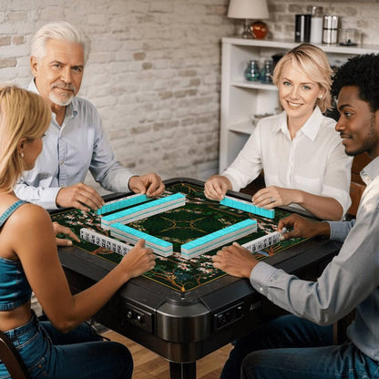 Mahjong Mat - Chinoiserie in Deep Forest Green