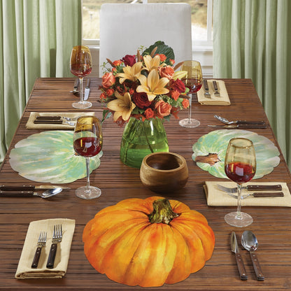 Pumpkin Reversible Shaped Easy Care Plastic Placemat